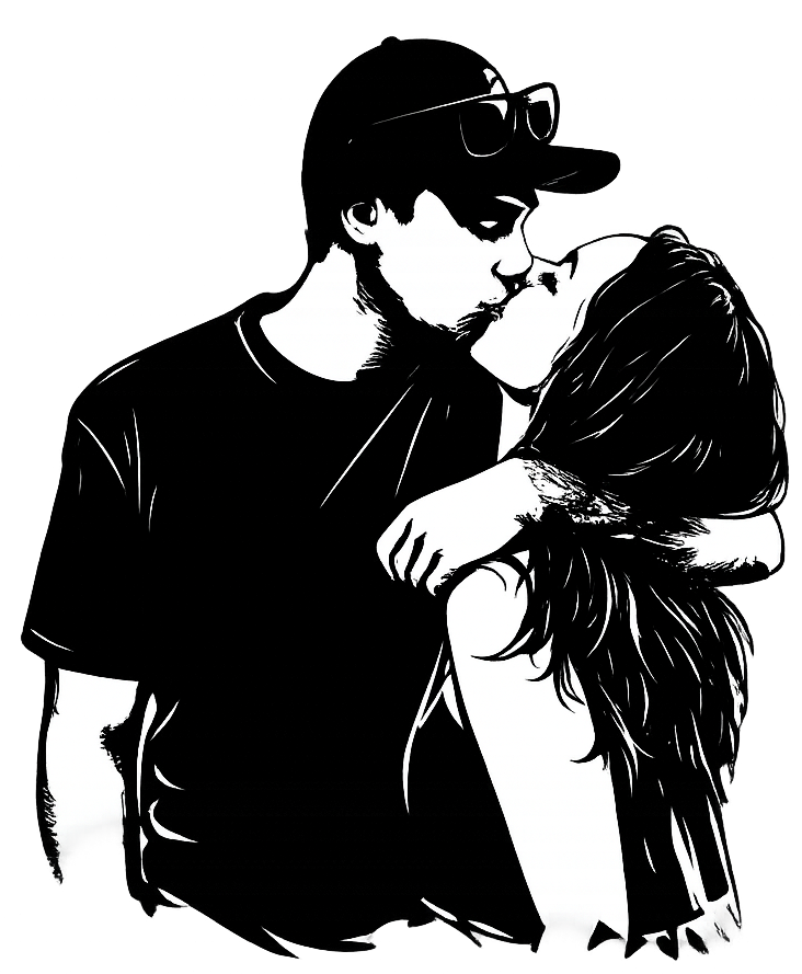 Annie-Rose and Corey with their pets